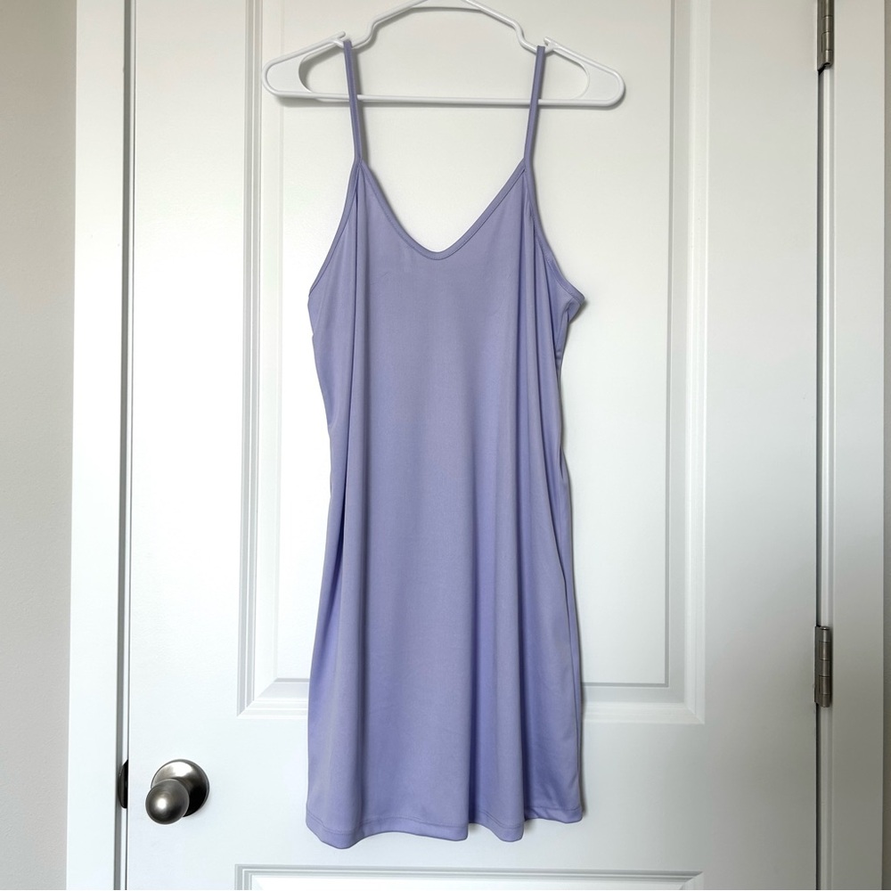 Purple Sleeveless Button Up Dress with Liner - Picture 3 of 13
